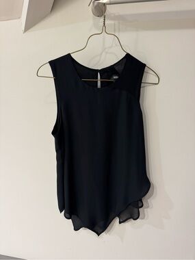 Moschino Black Chiffon Layered Hem Sleeveless Top